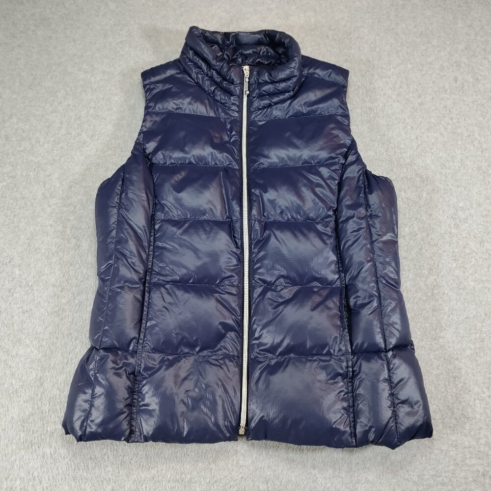 Coatology New York Down Vest Womens Large Blue Zip-up Sleeveless Puffer